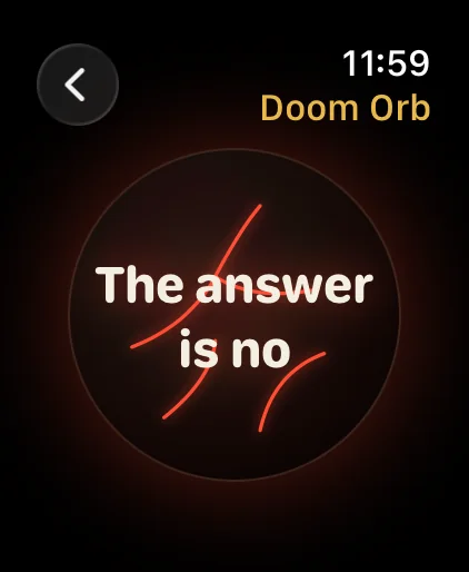 Doom Orb answering: The answer is no